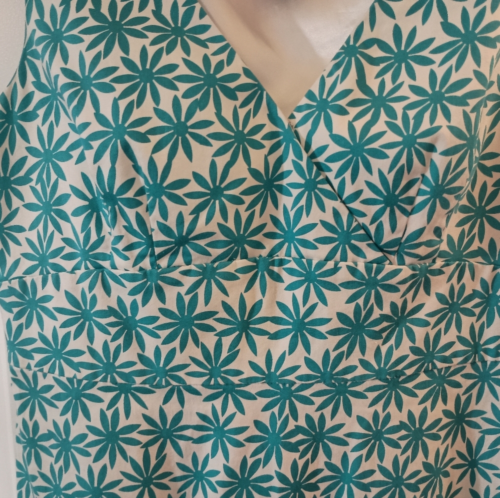 Spense Sz 8 Sleeveless Tropical Turquoise Print Dress - Picture 3 of 9